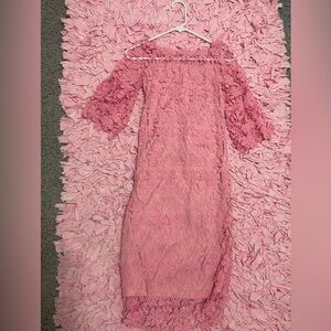 Pink crochet dress